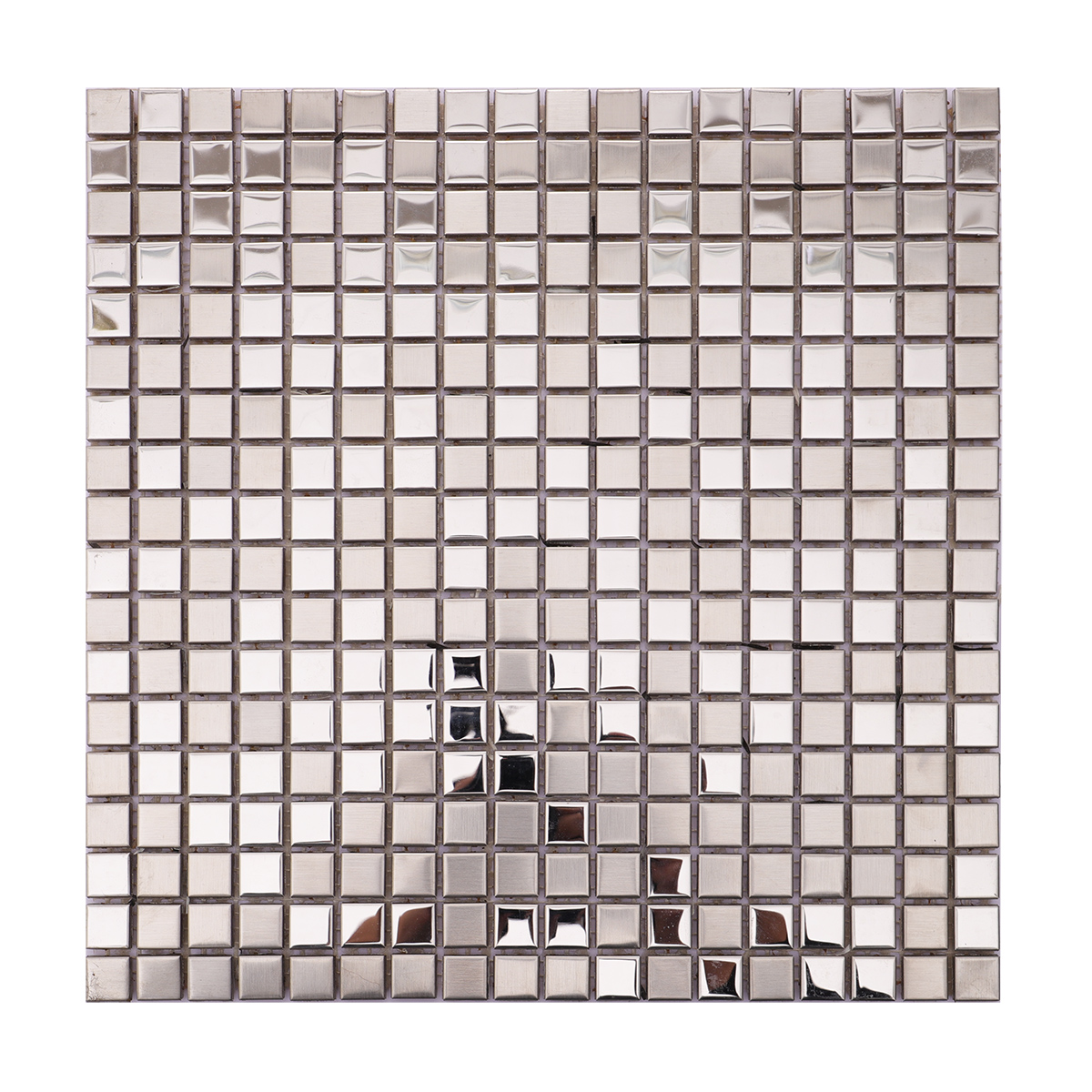 Full sheet of stainless steel silver square mosaic tiles for bathroom walls