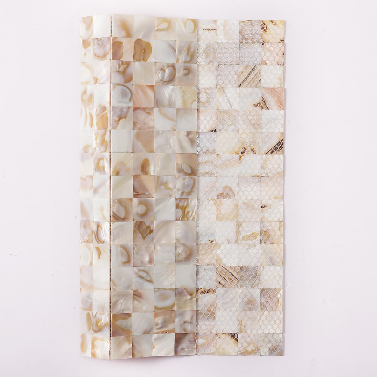 Beige Wart Mother Of Pearl Tight Joints Square Mosaic Tile