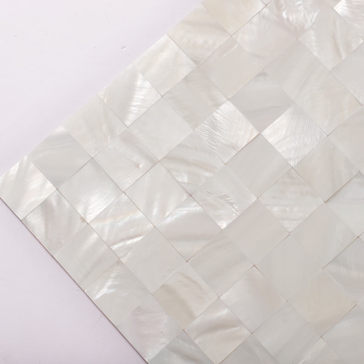 White Mother Of Pearl Tight Joints Mosaic Pearlescent Tile 