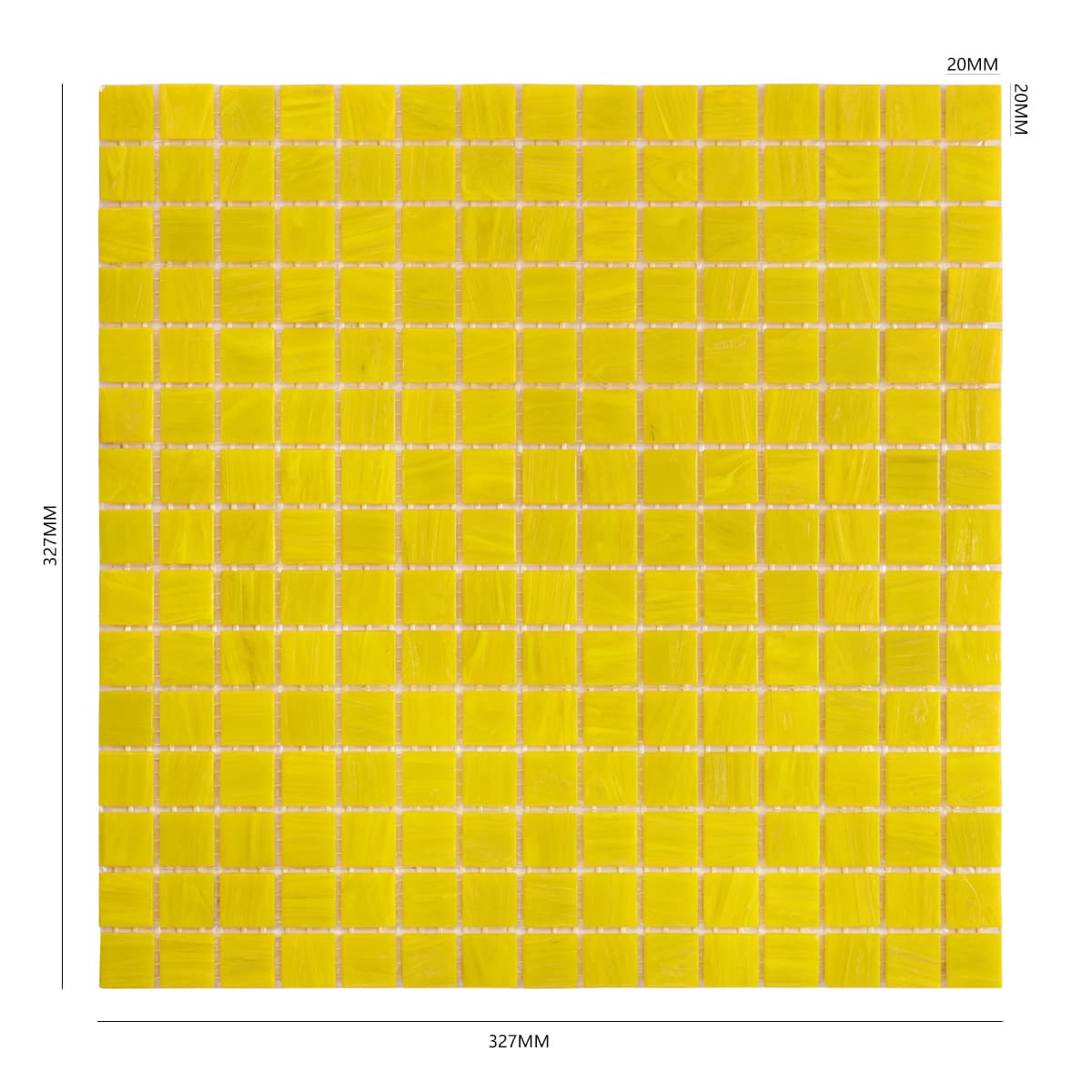 Lemon Yellow Uniform Square Glass Mosaic Bathroom Tiles