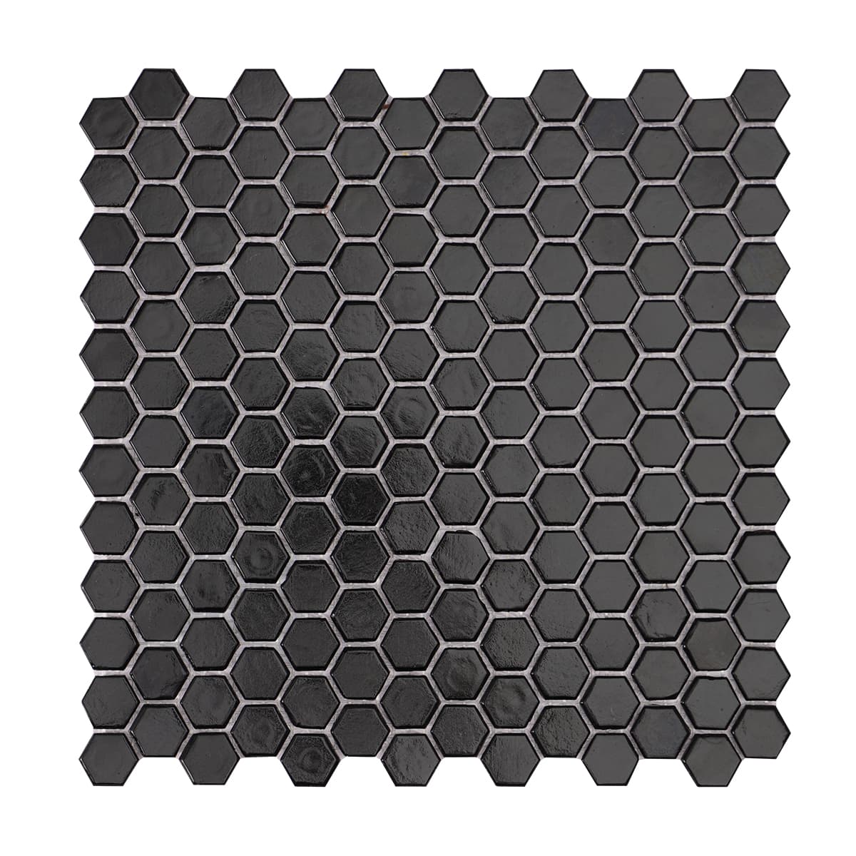 Black Hexagon Honeycomb Glass Mosaic Tiles for Floor and Wall