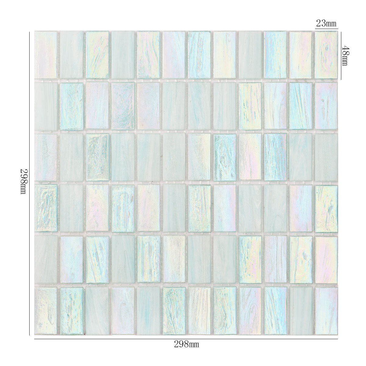 Bright Green Iridescent Rectangle Glass Mosaic Bathroom Tiles