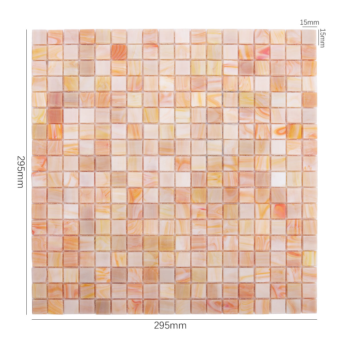 Light Orange Glass Mosaic Bathroom Wall and Floor Tile