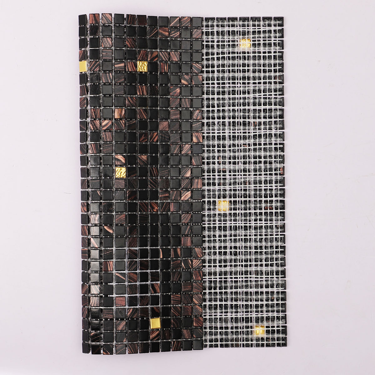 Chic Espresso Shimmer Mixed Black Glass Mosaic Tiles