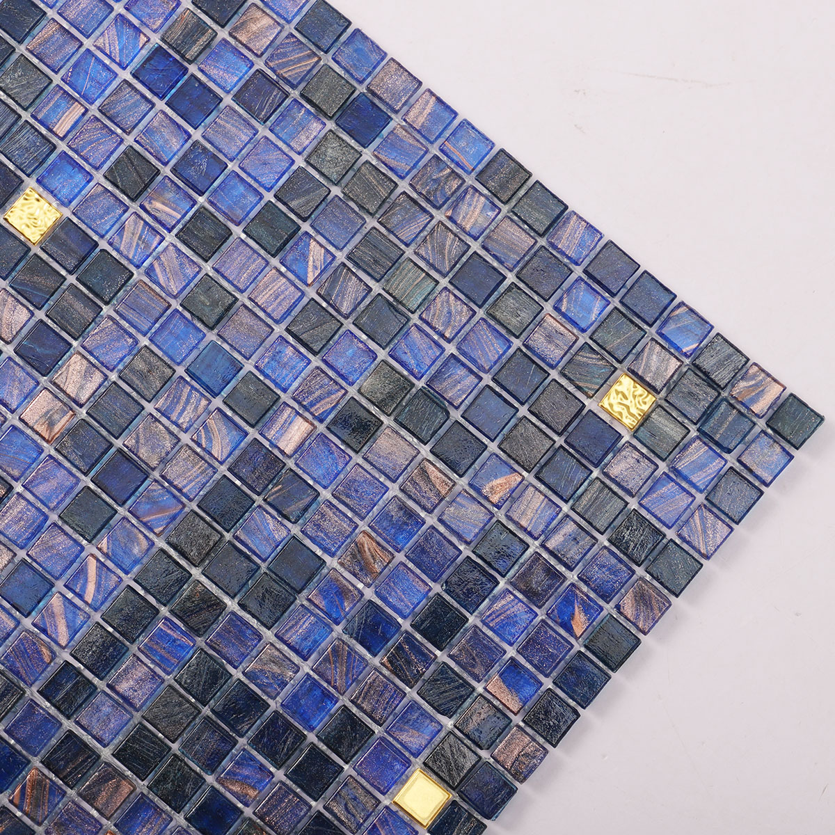 Micro Fired Erath Glass Navy Mosaic Tile Detail