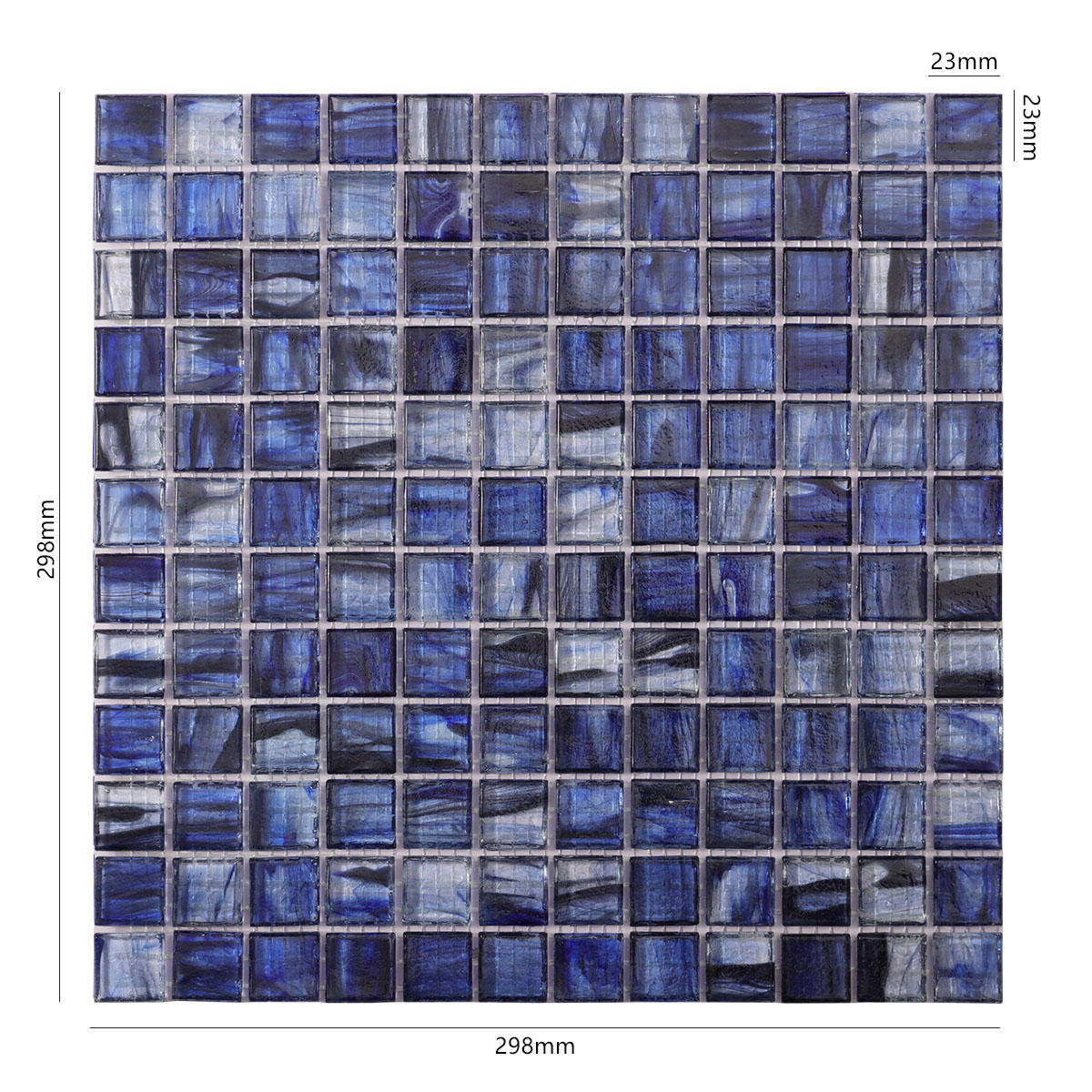 Translucence Navy Fired Erath Glass Mosaic Tiles 23mm*23mm Size