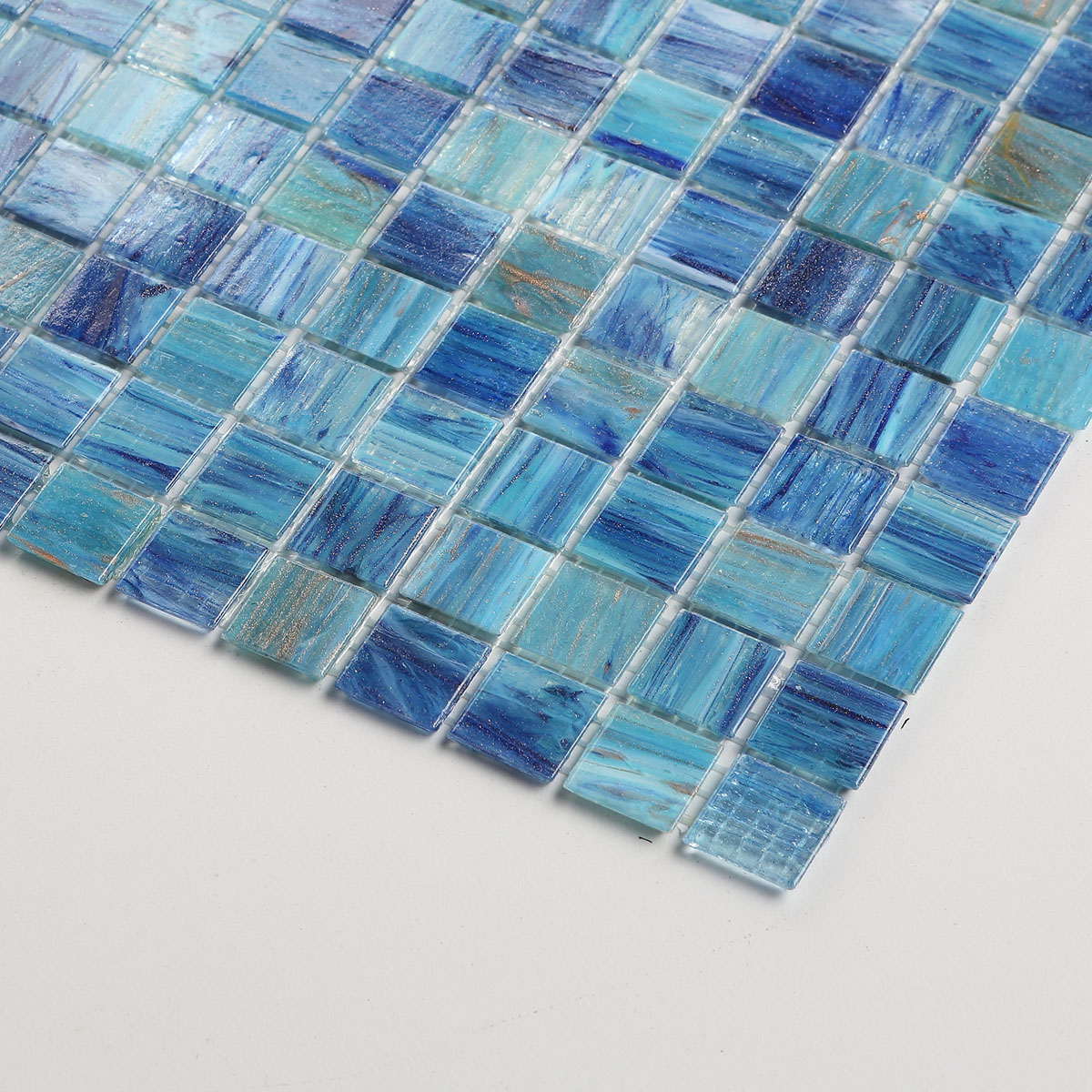 2x2 cm Ocean Blue Glass Mosaic Tiles for Swimming Pools