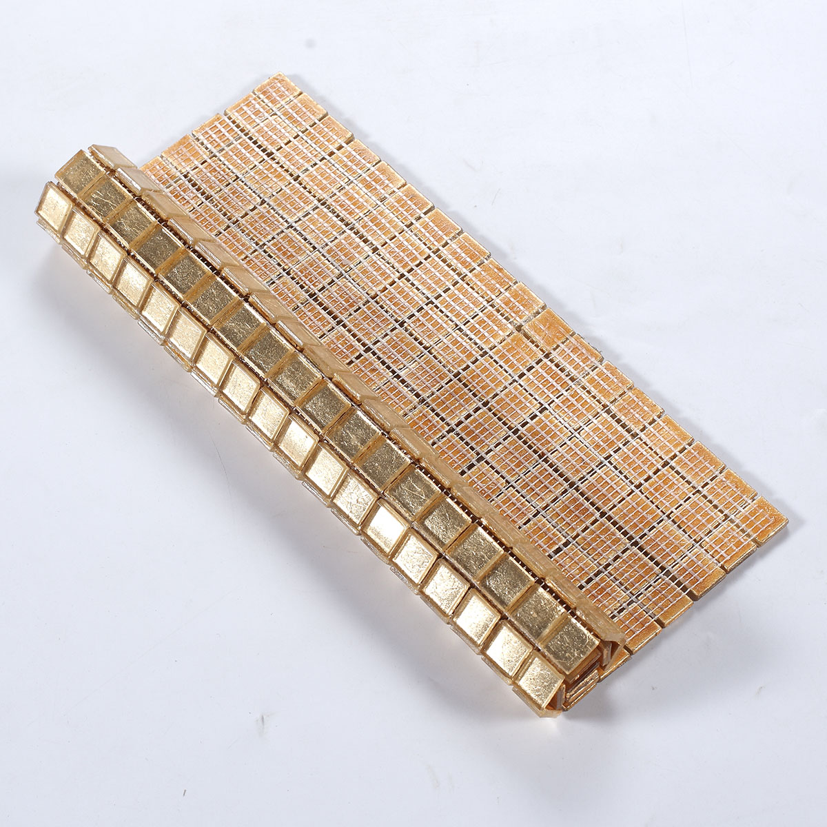 Gold Foil Square Glass Mosaic Tiles for  Walls