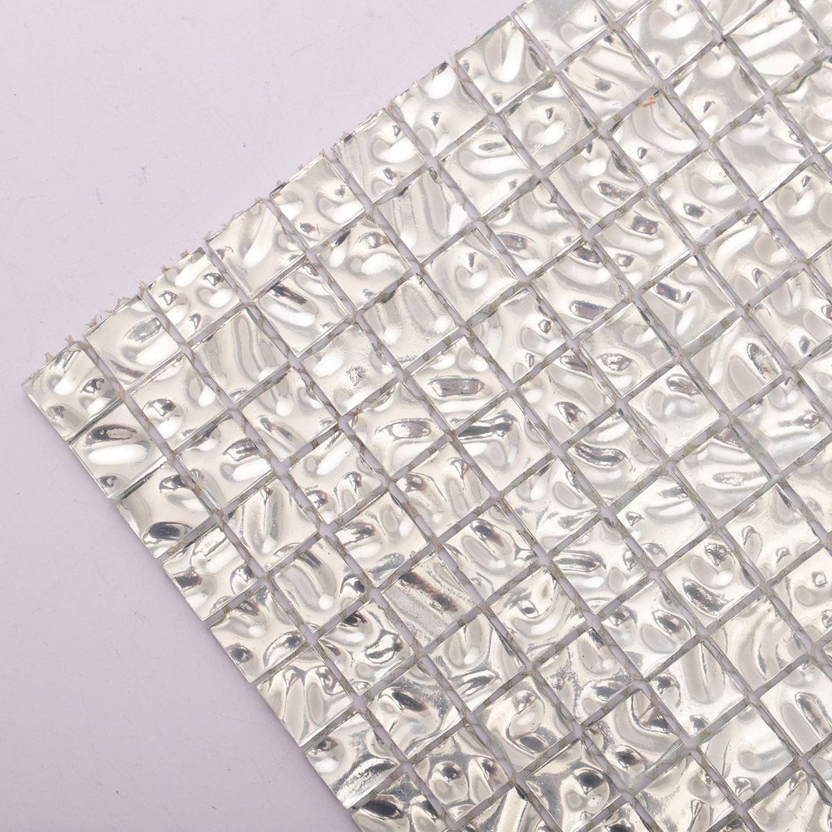 Modern Silver Square Mosaic Tiles - Ideal for Kitchen and Wall Decor
