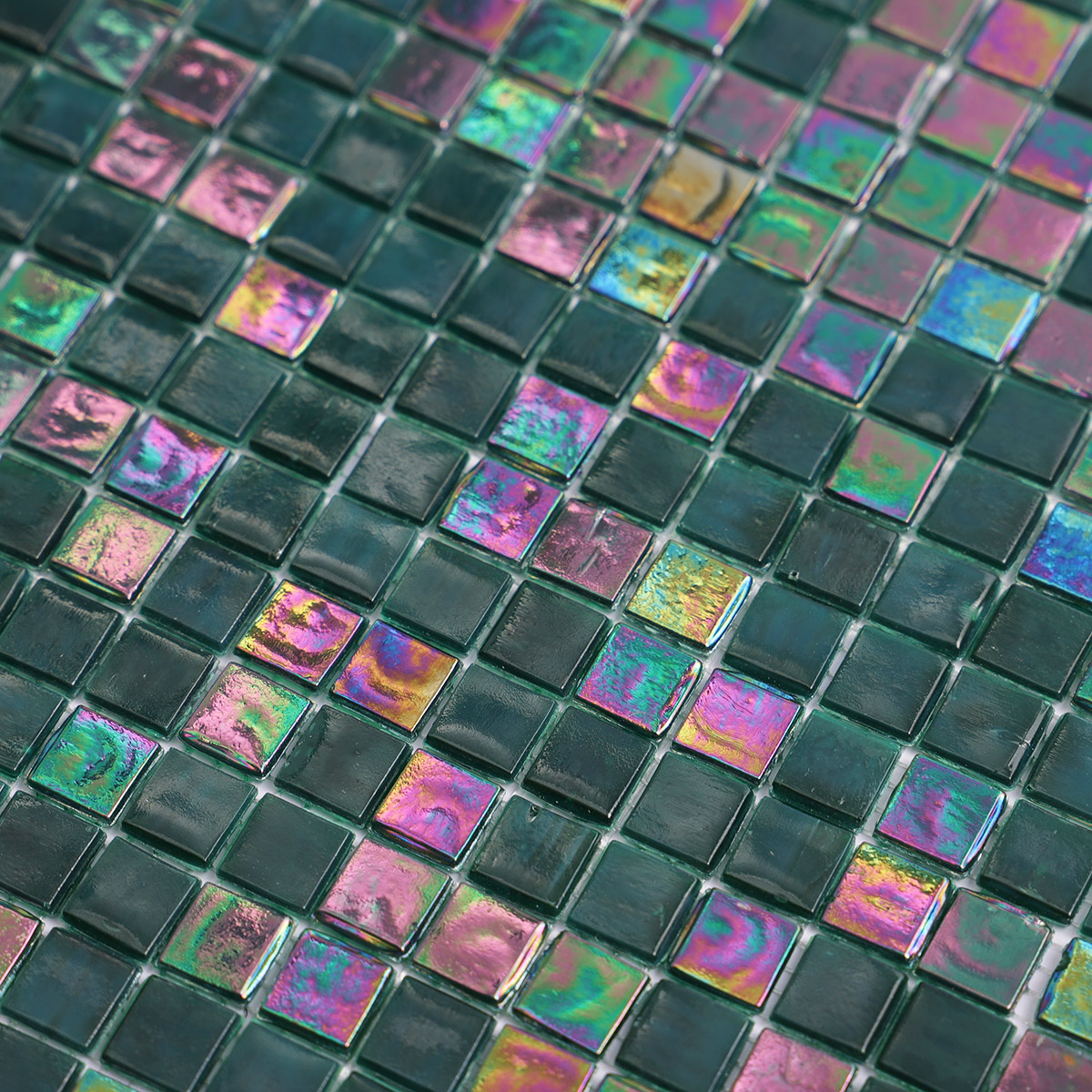  Dark Green Nacreous Glossy Mosaic Tiles 