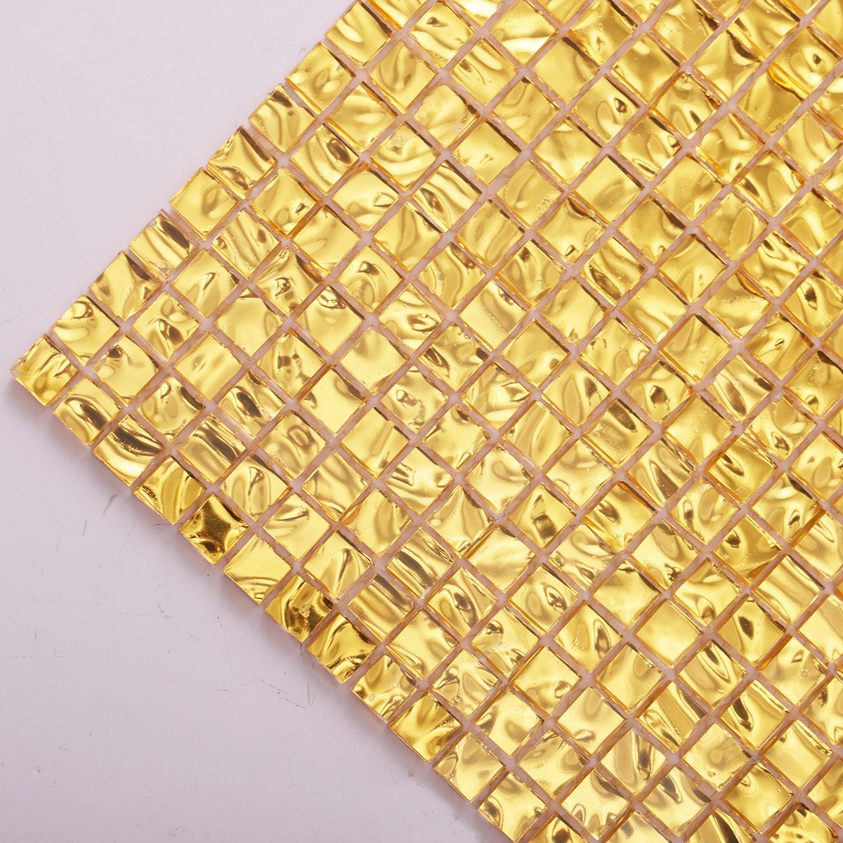 Glossy Gold  Glass Mosaic Tiles 10x10mm 