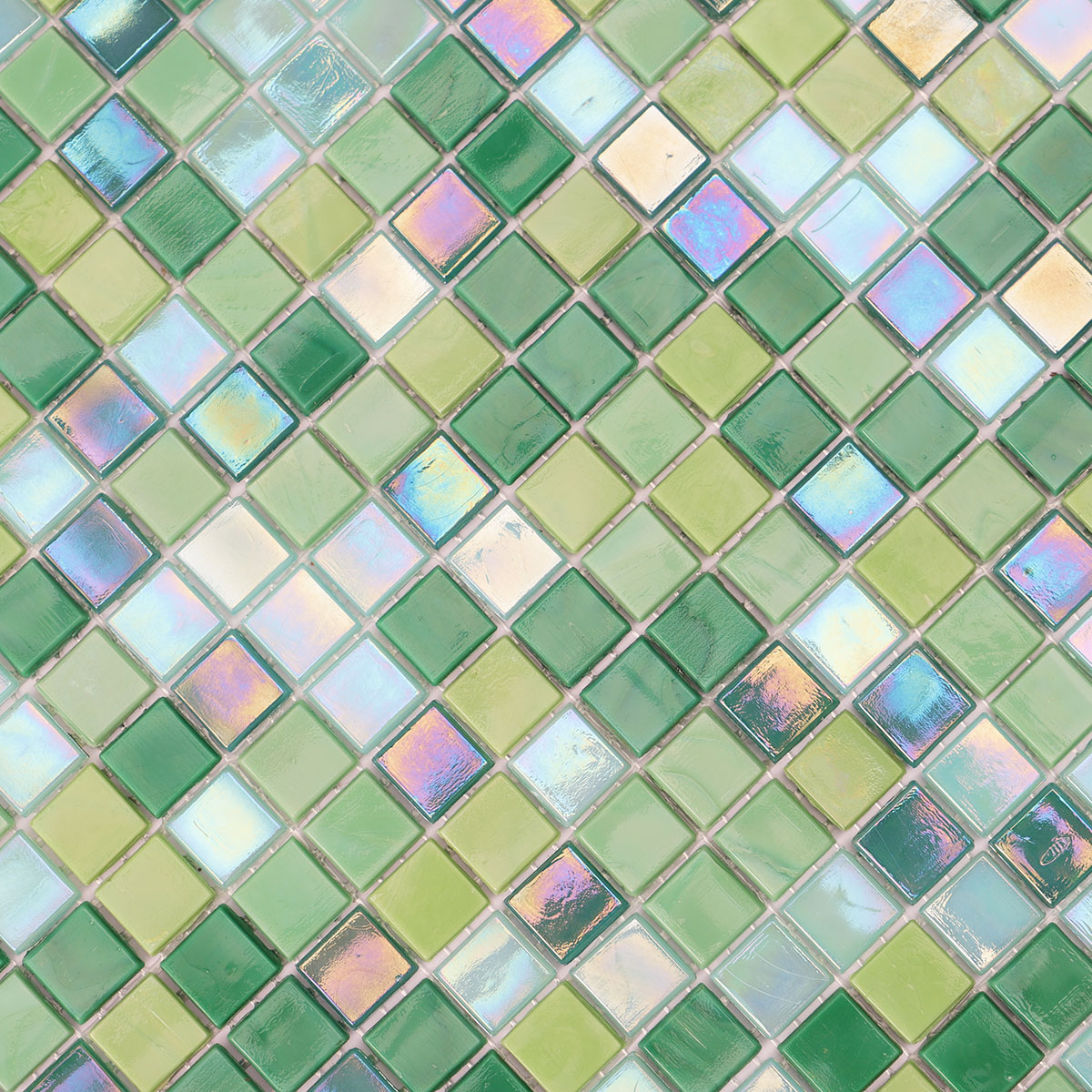 Nacreous Glossy Light Green Glass Mosaic Uniform square Wall and Floor
