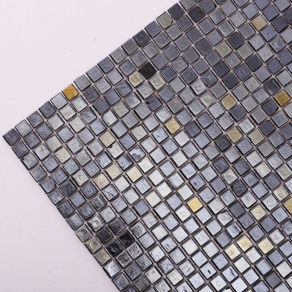 Polished  Black Square Glass Mosaic  Wall Pool & Floor Tile 10X10mm