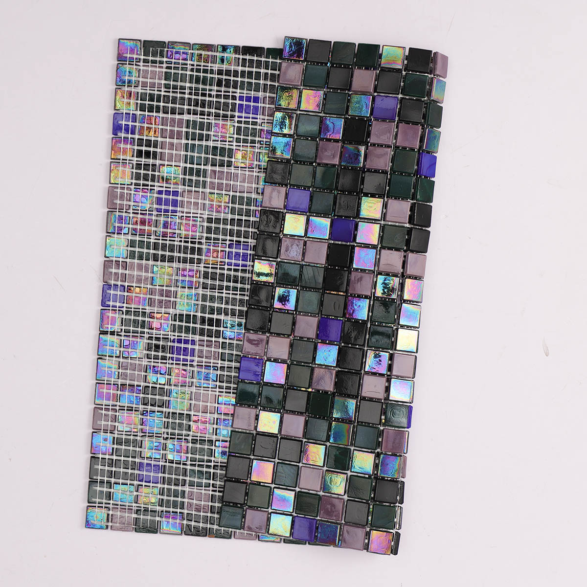 Iridescent Multicolor Glass Mosaic Backsplash Tiles