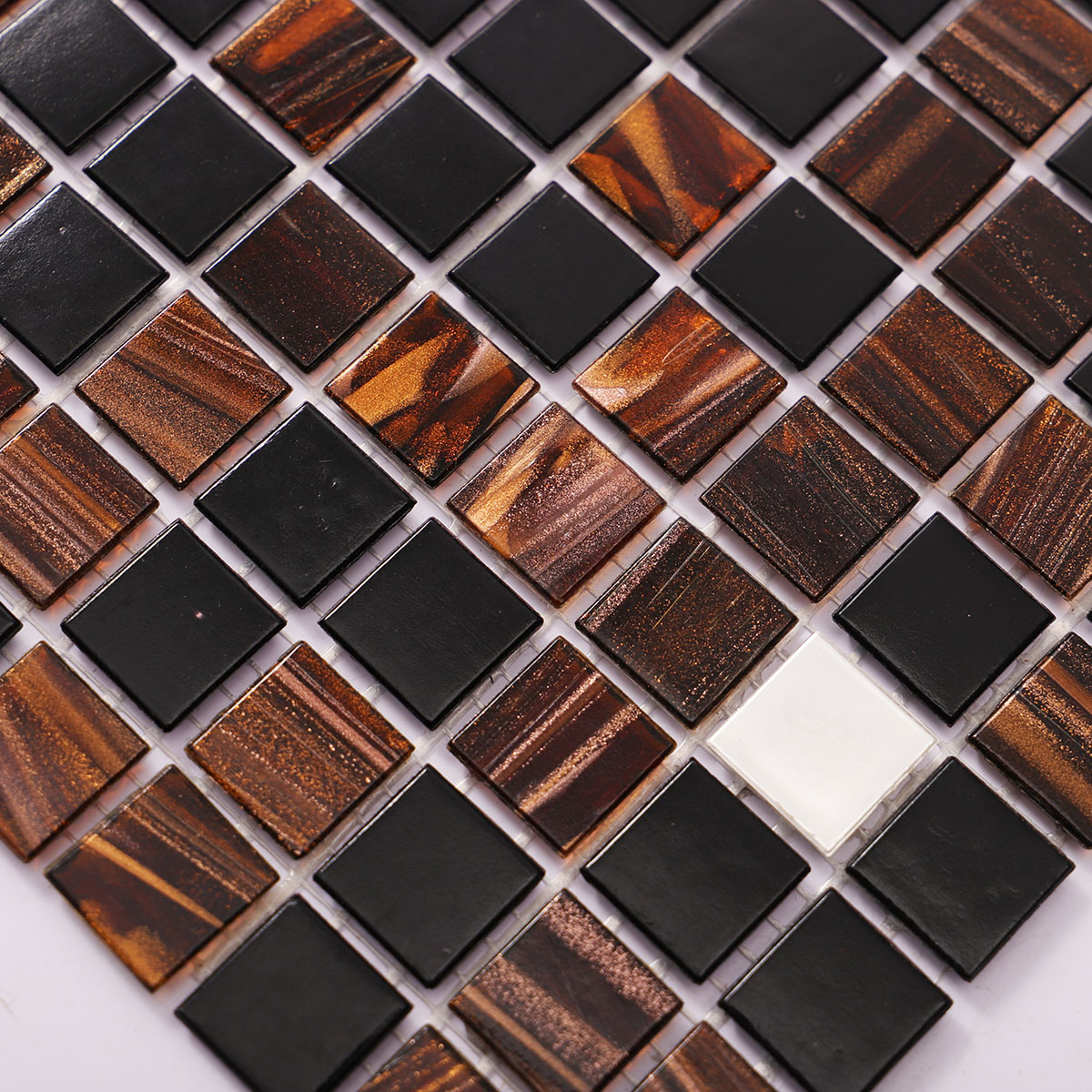 Brown and Black Glass Mosaic Tiles for Wall and Floor 