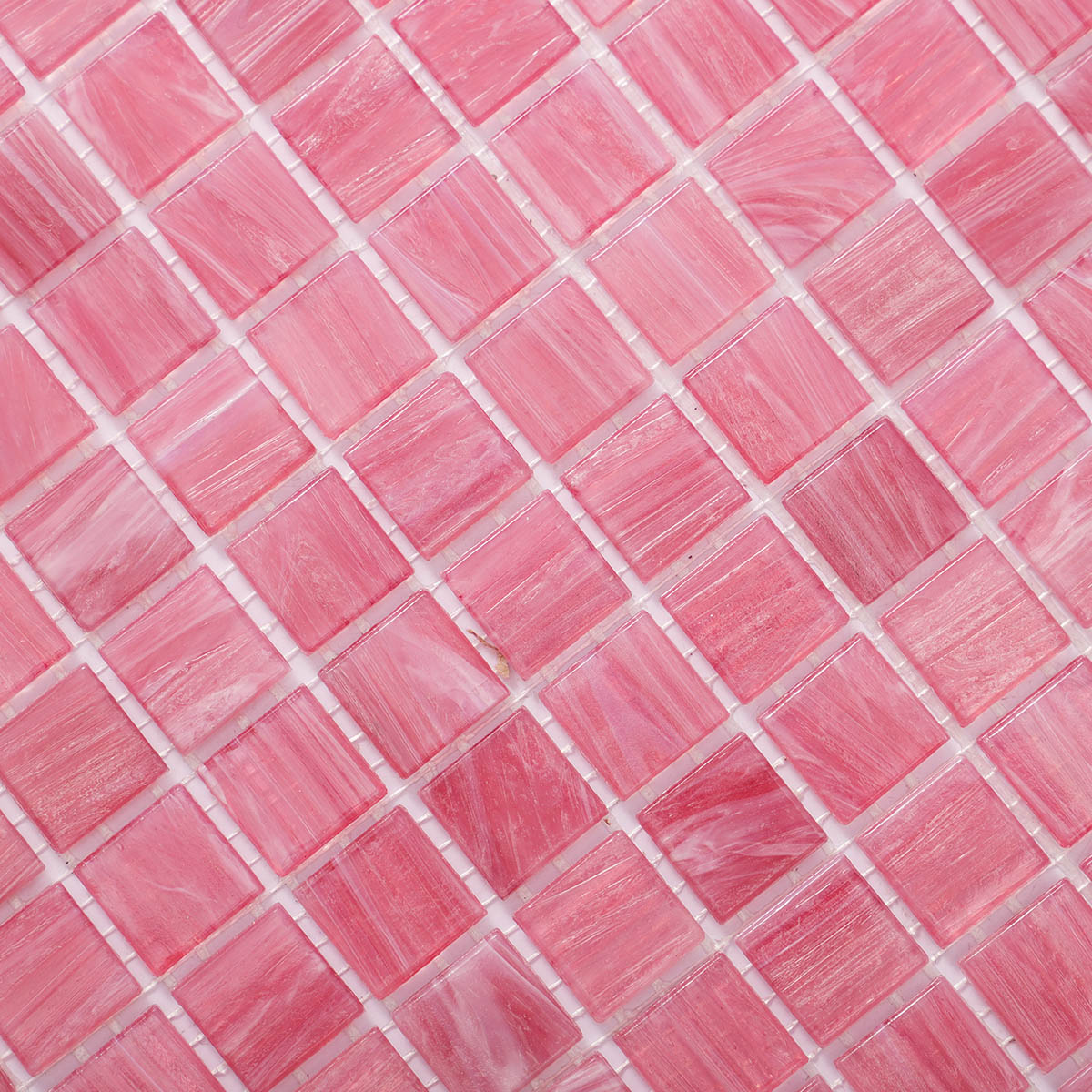 Punch Pink Glass Mosaic Tiles