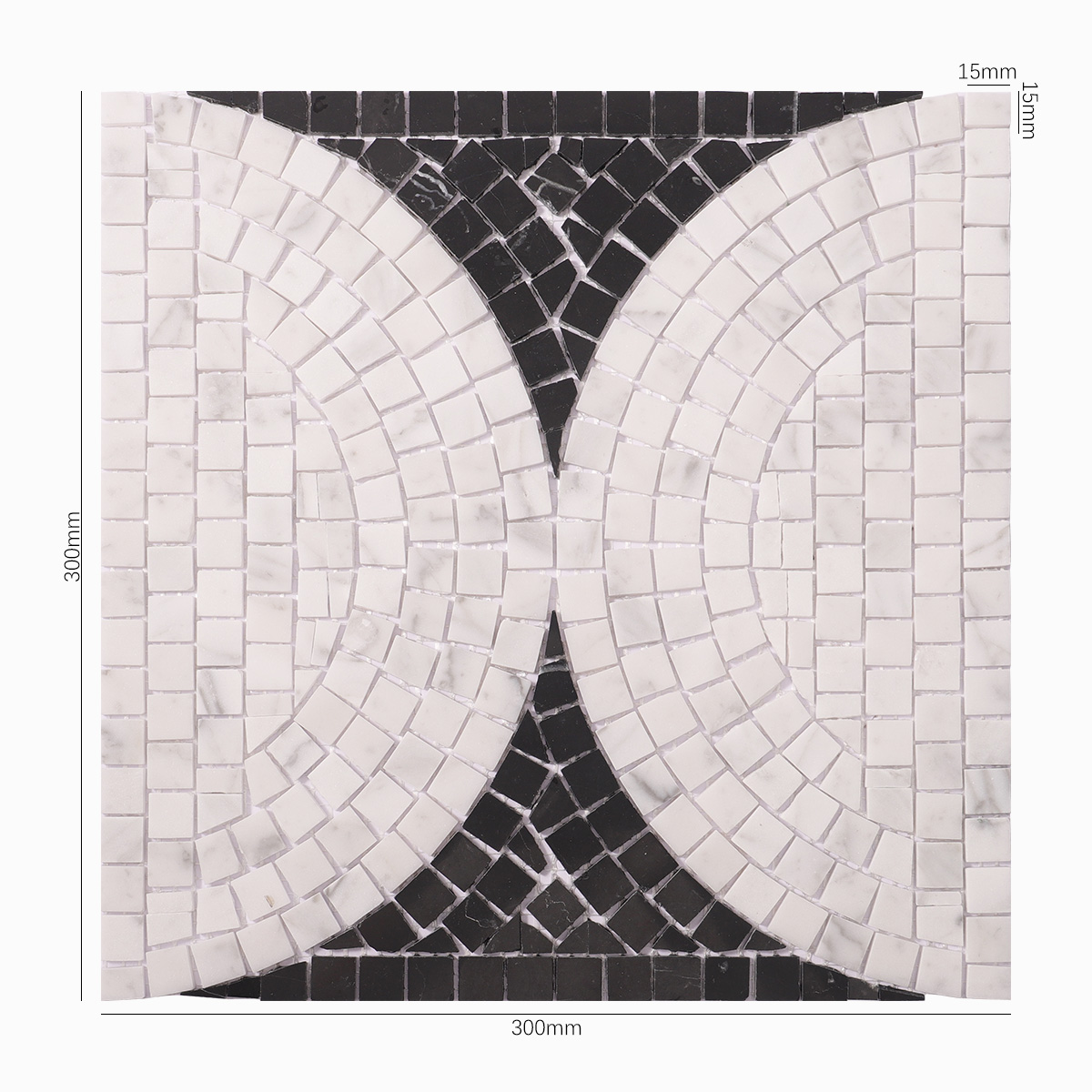 Black and White Handcrafted Marble Mosaic Tiles-SAICINA TILES