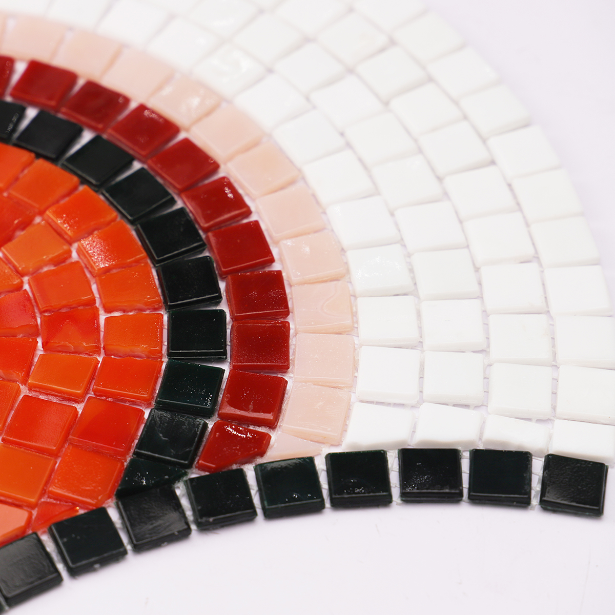 Close-up of glass mosaic art designs