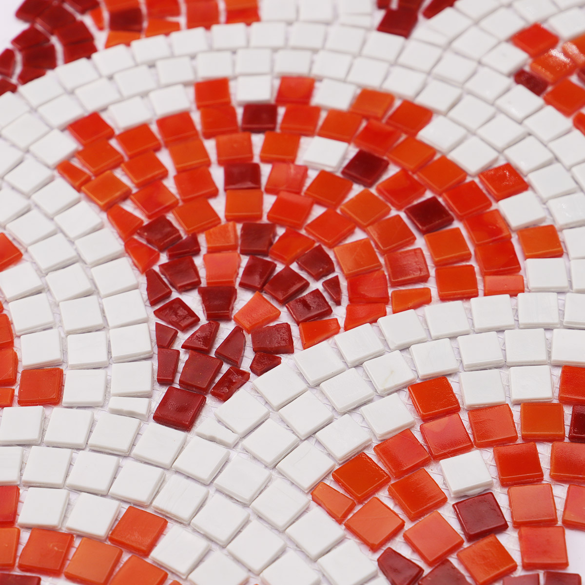 Close-up of fish scale glass mosaic design
