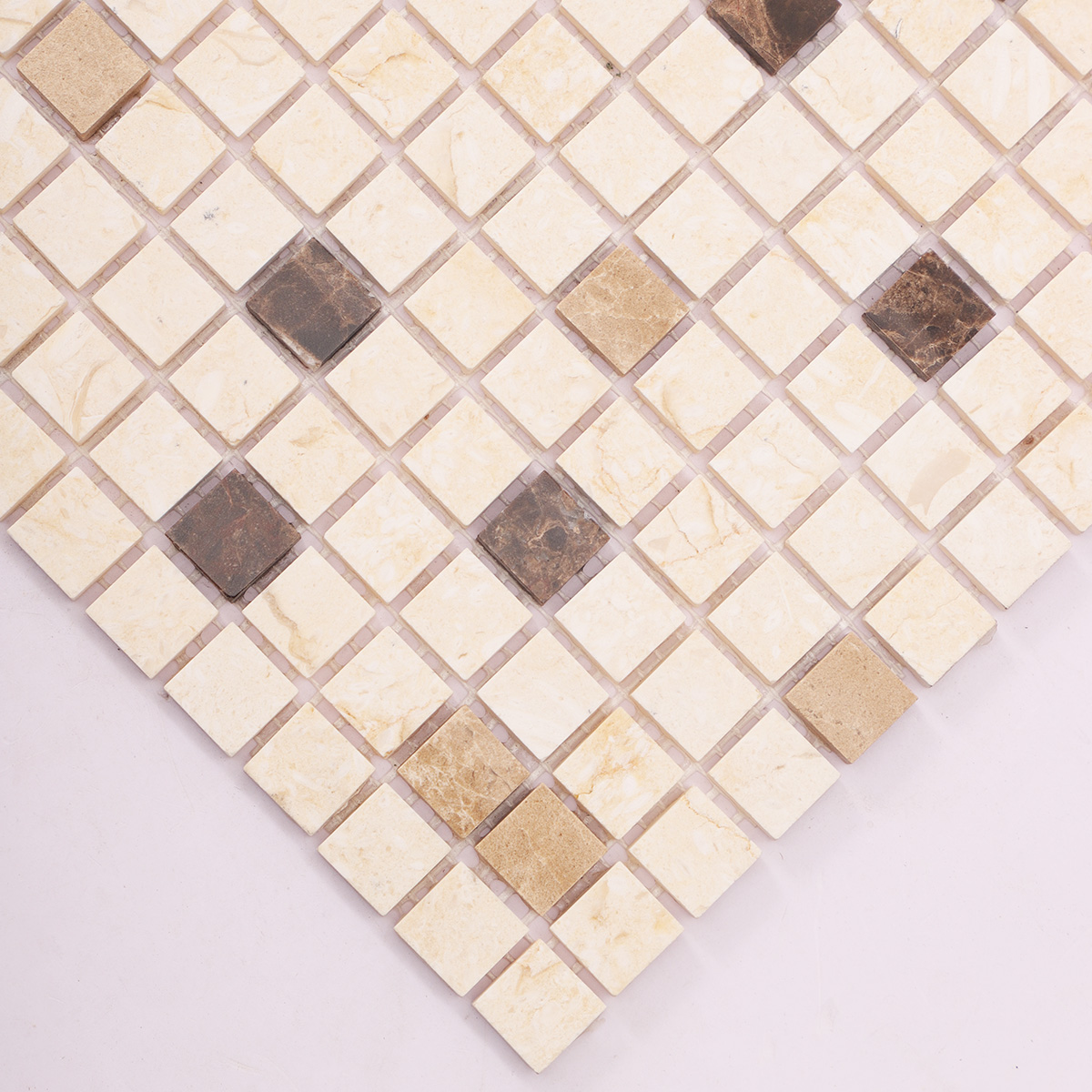  Crema Marfil Mixed Emperador Light and Emperador Dark Marble Mosaic Tiles-SAICINA TILES