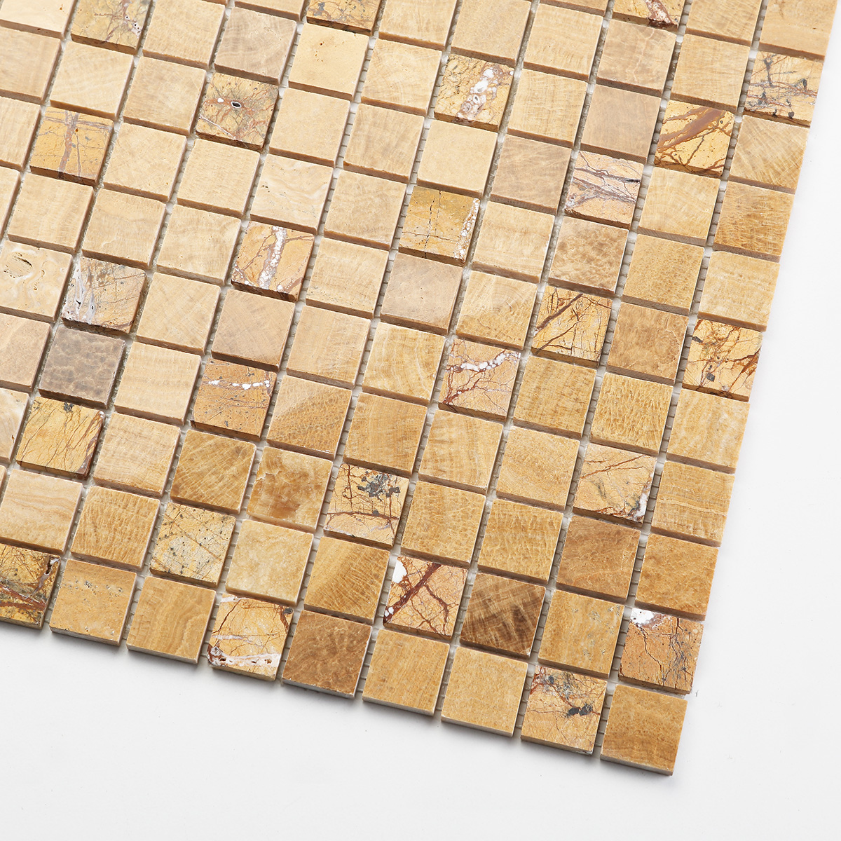 Polished Emperador Light Square Marble Mosaic Tiles-SAICINA TILES
