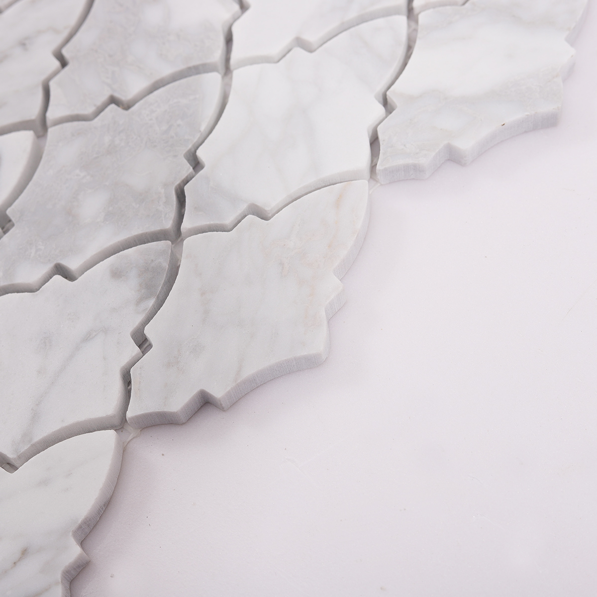 Arabesque Carrara White Polished Honed Marble Mosaic Tile