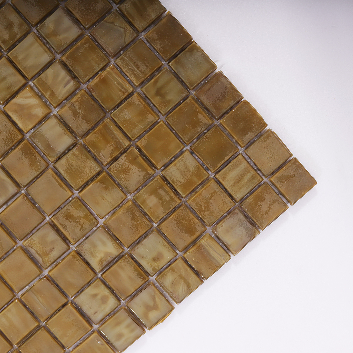 Close-up of Brown Glass Mosaic Tile Surface for Flooring