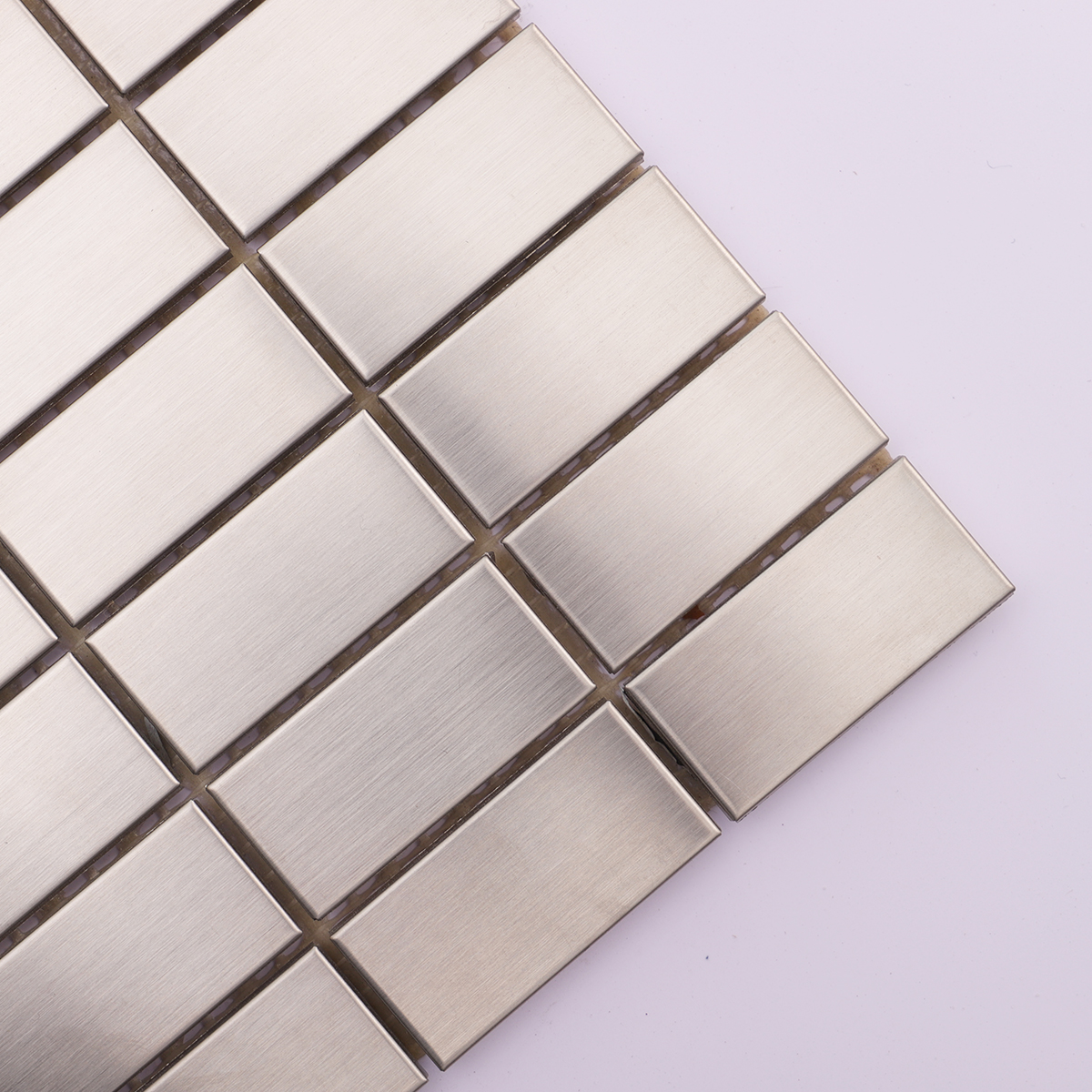 Close-up of the brushed metal finish, showcasing its refined texture.