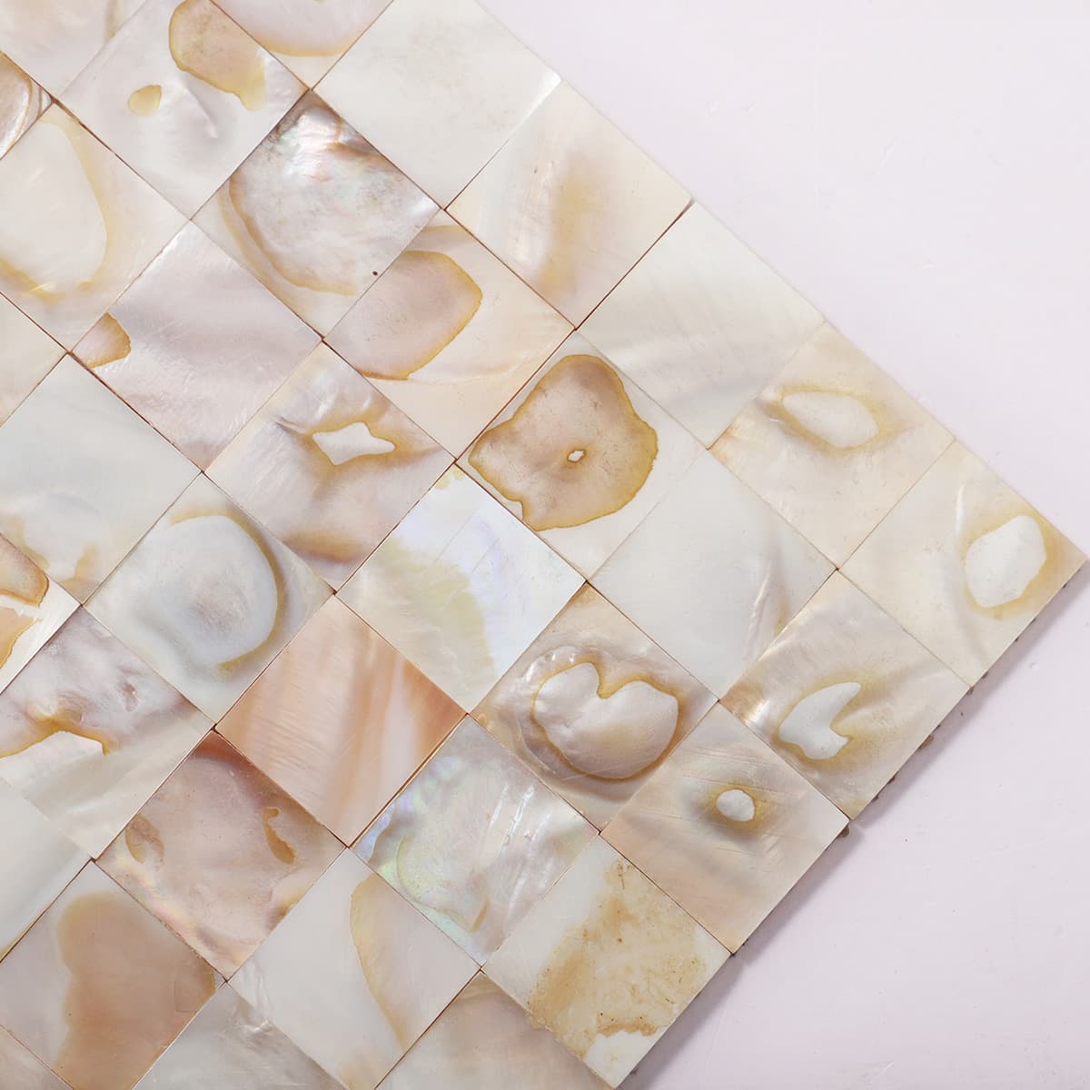 Beige Wart Mother Of Pearl Tight Joints Square Mosaic Tile