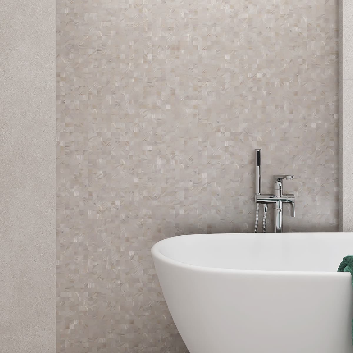 White Mother Of Pearl Tight Joints Mosaic Pearlescent Tile 