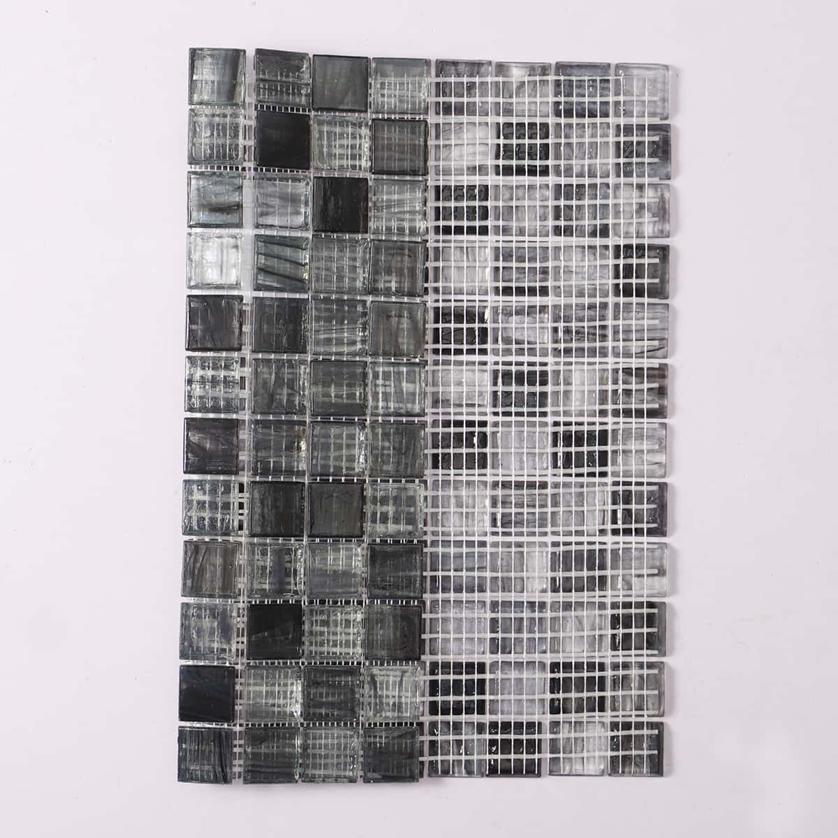 Amber Translucence Gray Glass Mosaic Tile For Pool 