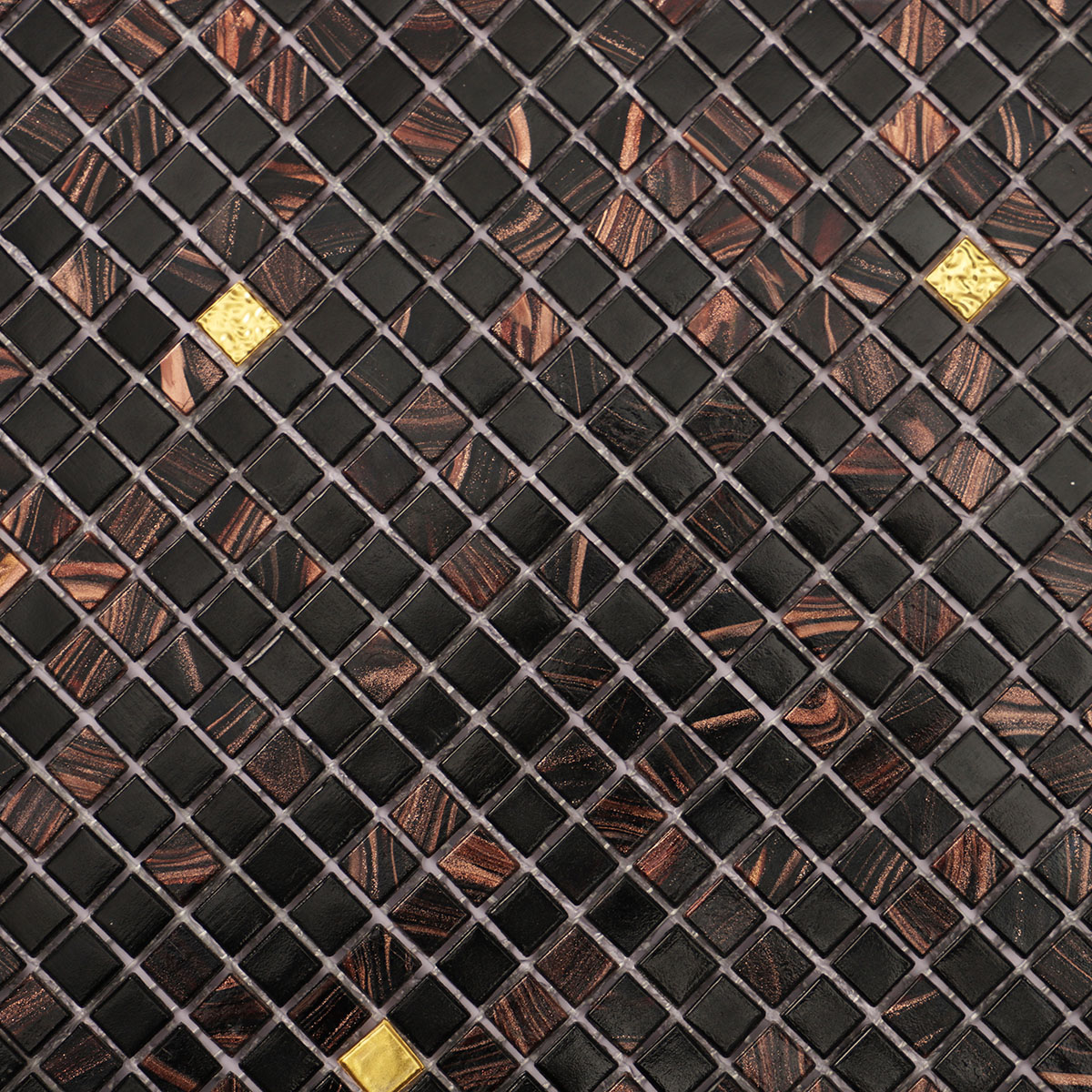 Chic Espresso Shimmer Mixed Black Glass Mosaic Tiles