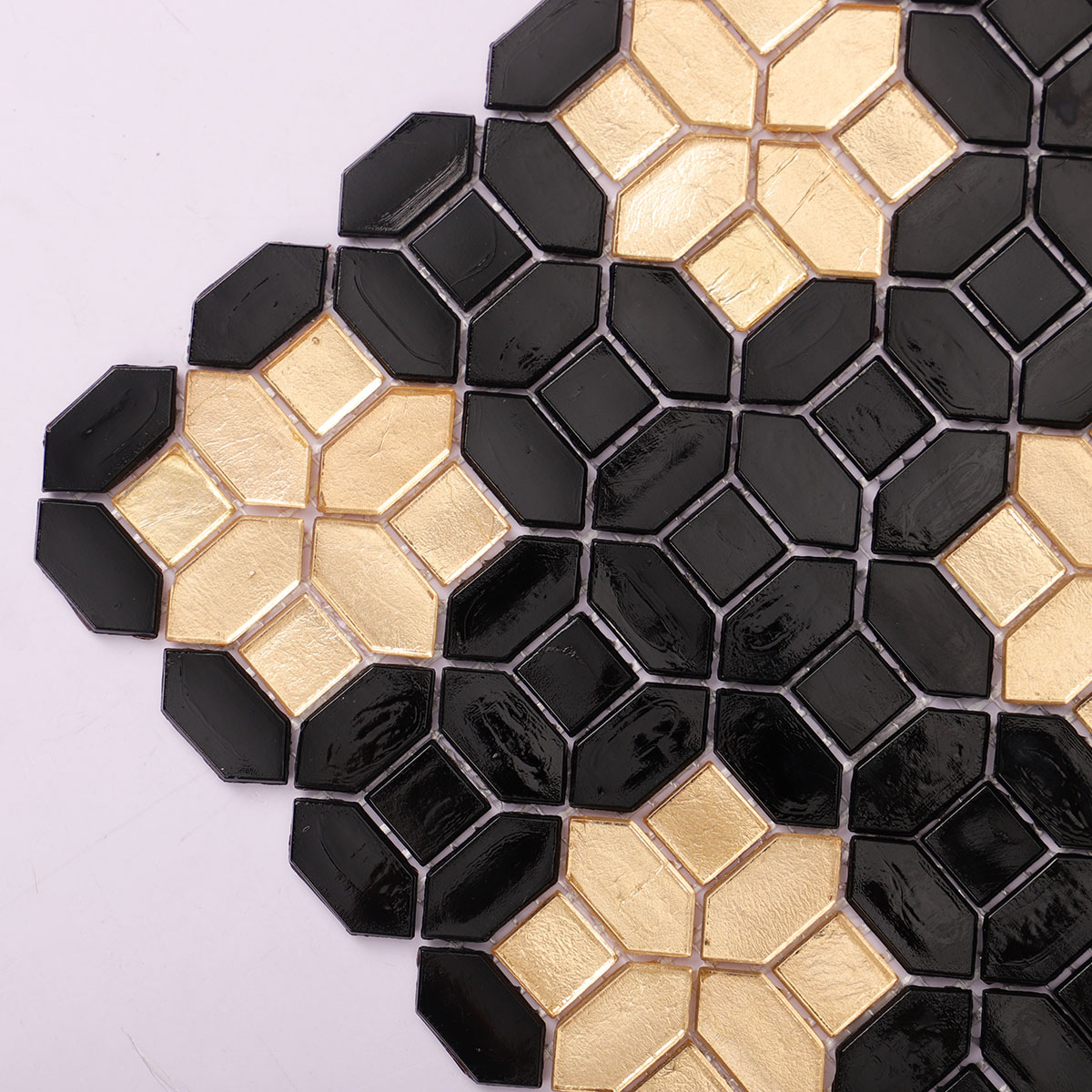 Glass Mosaic Tiles  Black and Gold