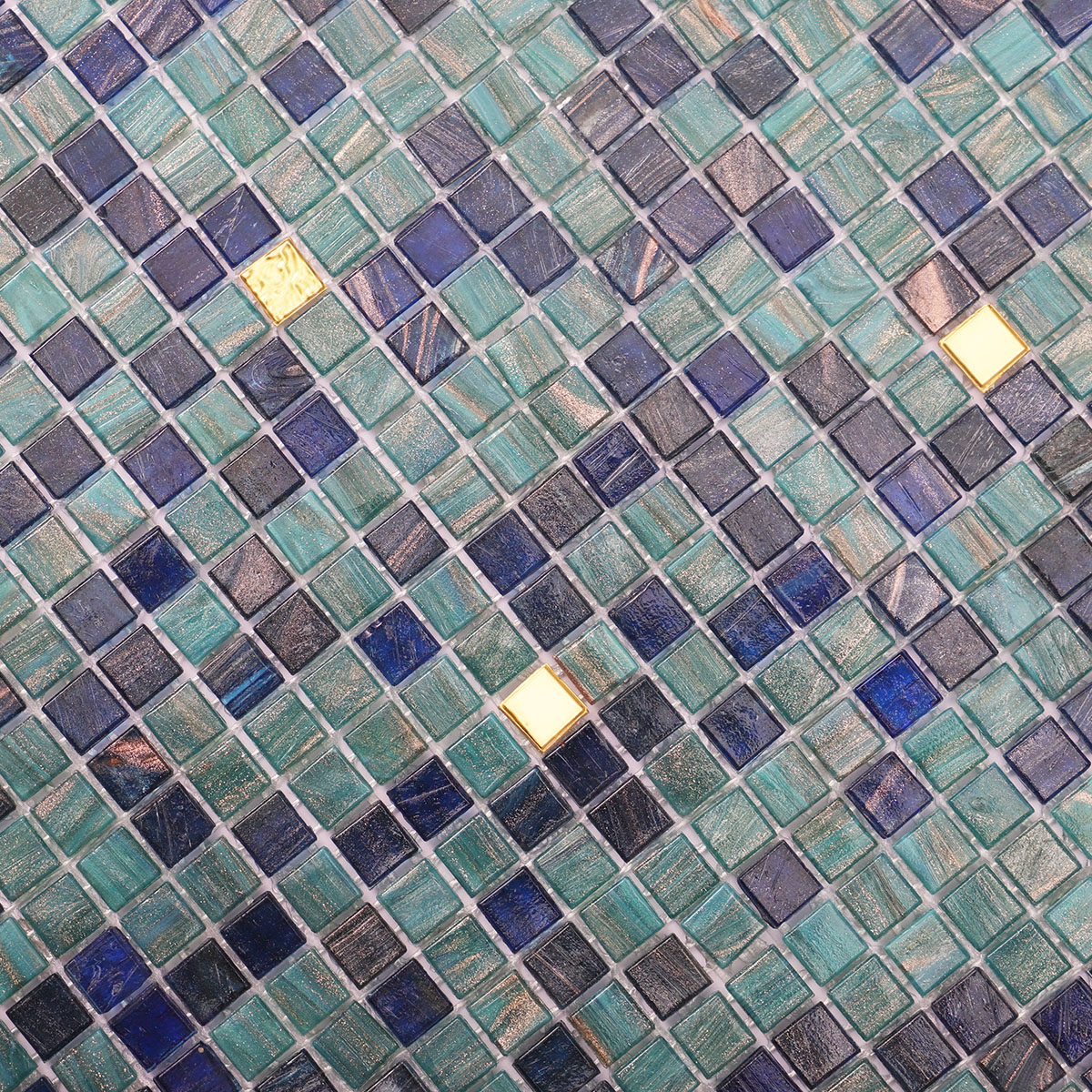 Mini Green Blue Glass Mosaic Tile 10mm*10mm
Detail 