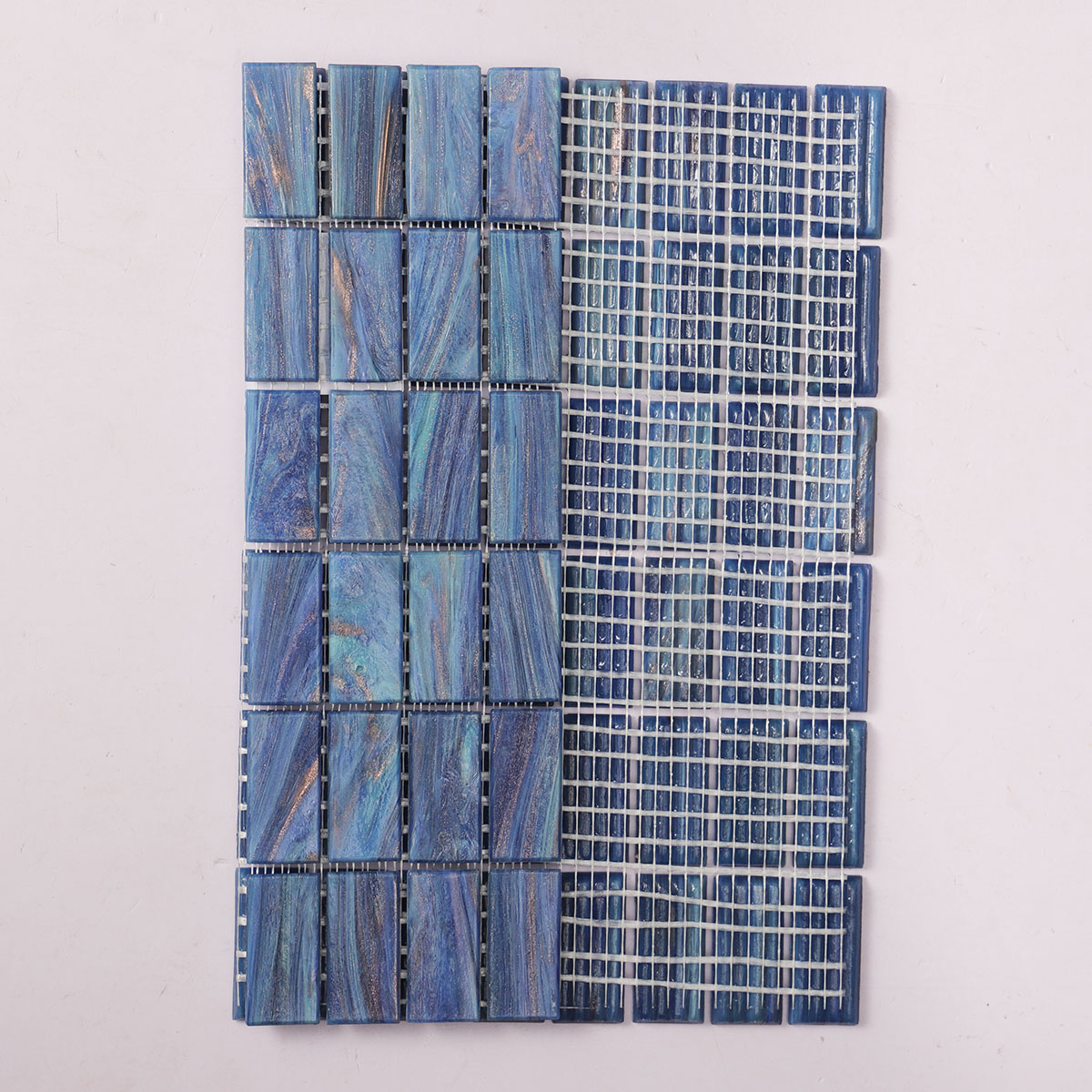 Green Blue Fired Earth Glass Mosaic Tiles 23mm*48mm Back