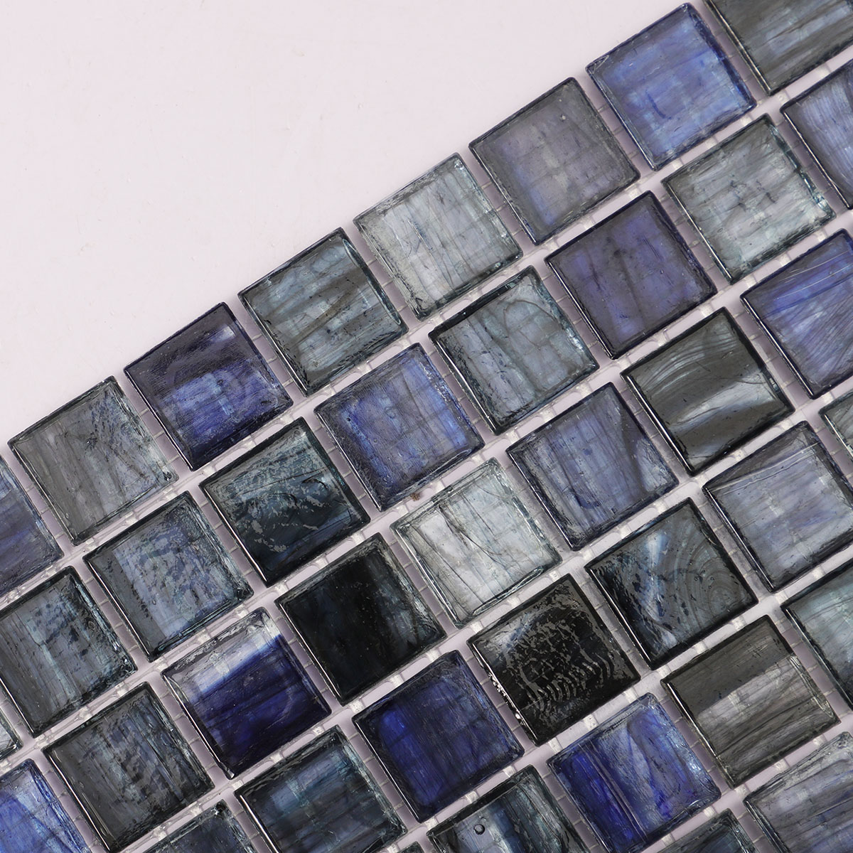 Translucence Blue and Grey Fired Earth Glass Mosaic Tile 23mm*23mm