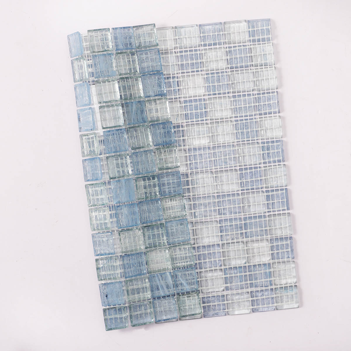 Translucence Sky Blue Fired Earth Glass Mosaic Tiles 23mm*23mm Back