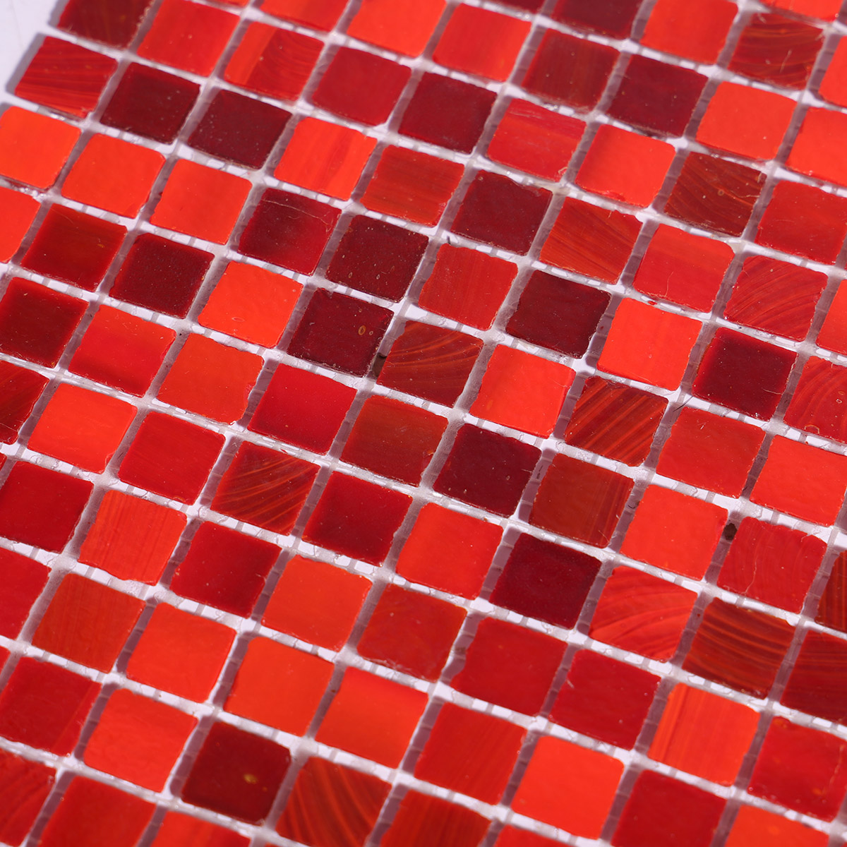Rose Red Square Glass Mosaic Wall & Floor Tile