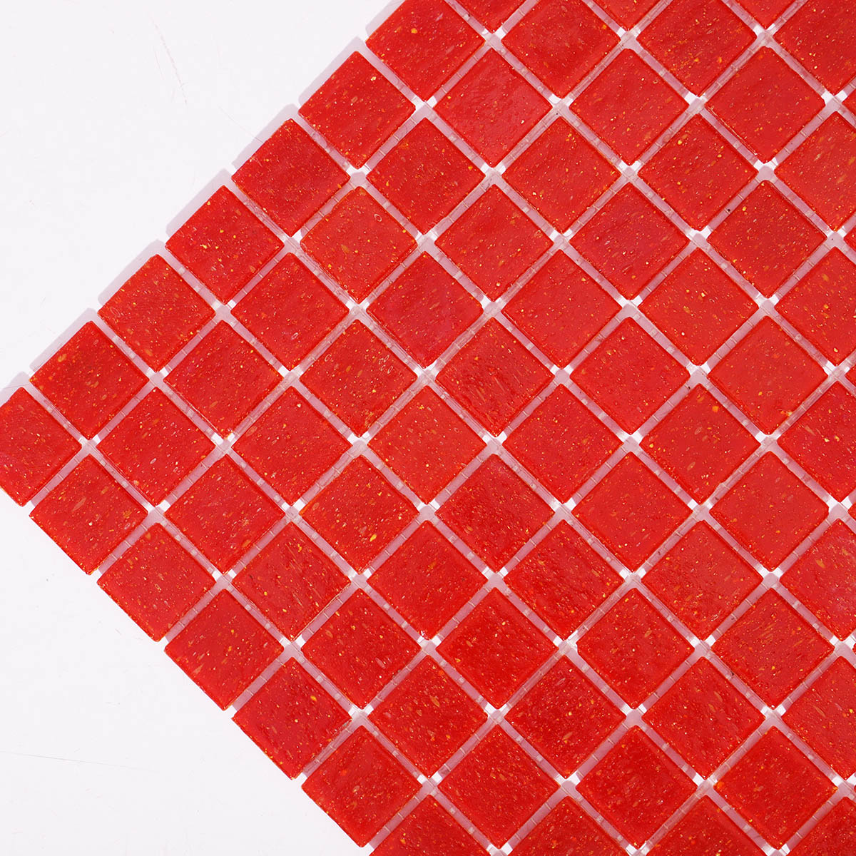 Apple Red Uniform Square Glass Mosaic Tiles  For  Wall & Floor 