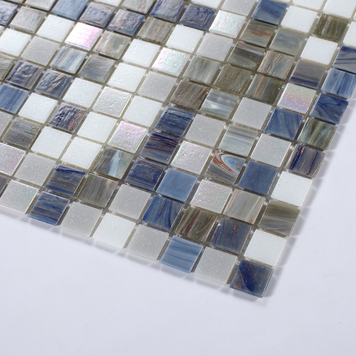 Vibrant Mixed Blue Hot Melt Glass Mosaic Tiles
