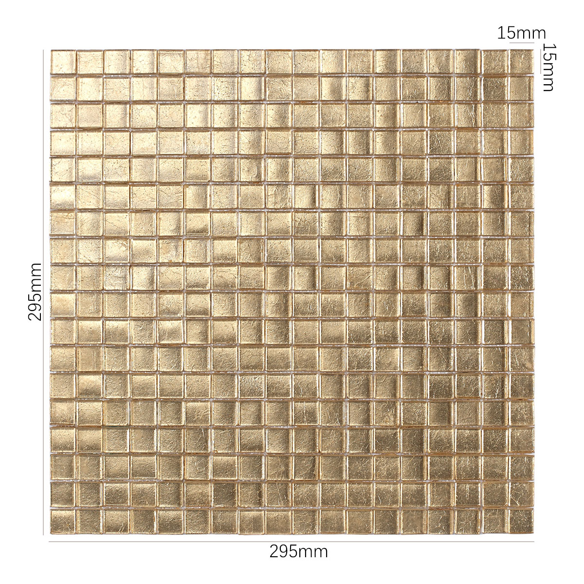 Gold Foil Square Glass Mosaic Tiles for  Walls