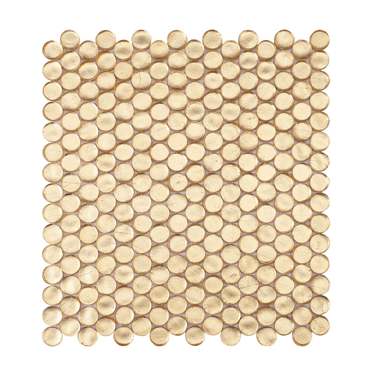 Glossy Gold Penny Round Glass Mosaic Tiles - Luxurious Wall & Floor Accents