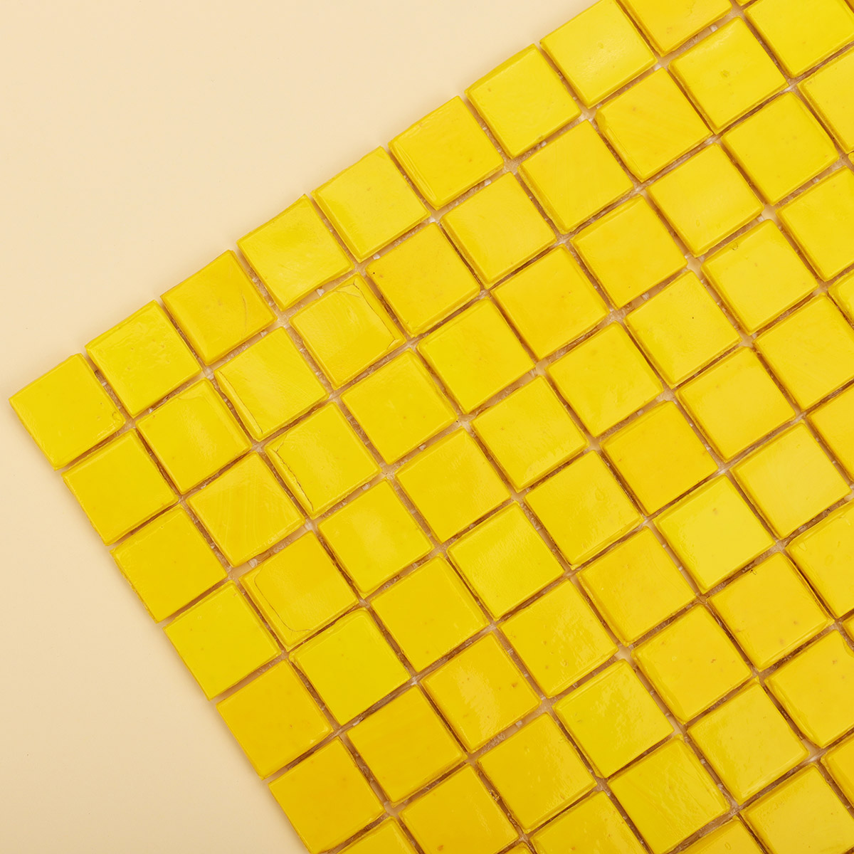 Lemon squares yellow glass mosaic tile