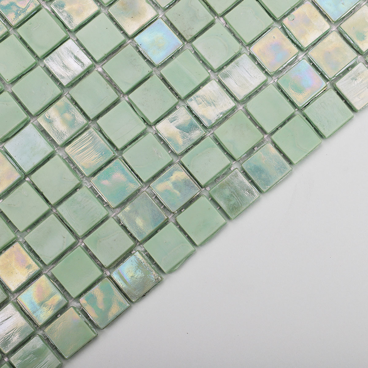 Green Square Glass Mosaic Wall Pool & Floor Tiles