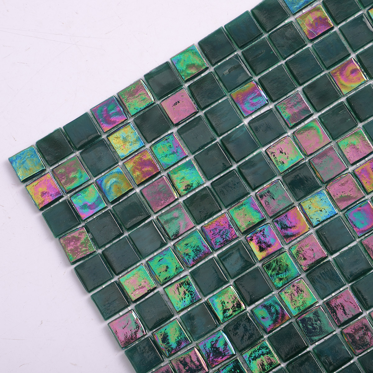  Dark Green Nacreous Glossy Mosaic Tiles 