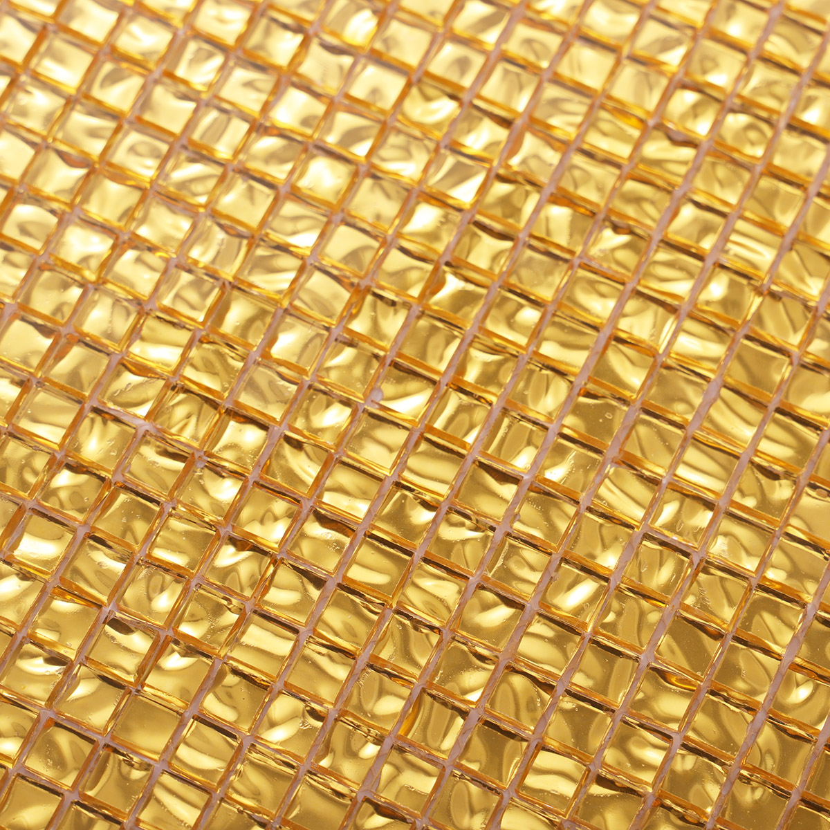 Glossy Gold  Glass Mosaic Tiles 10x10mm 