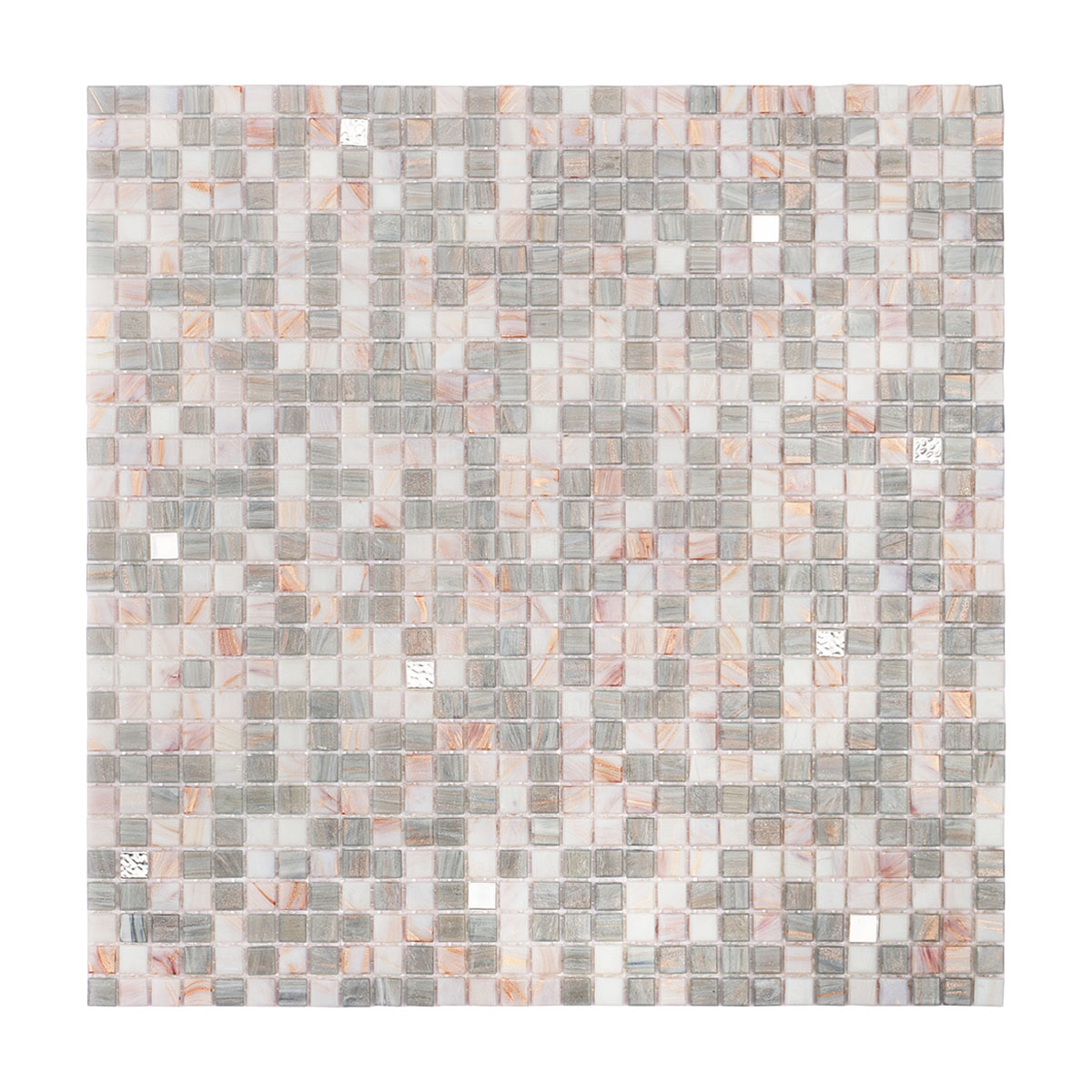 White and Gray Glass Mosaic Tiles for Bathroom Walls and Floors