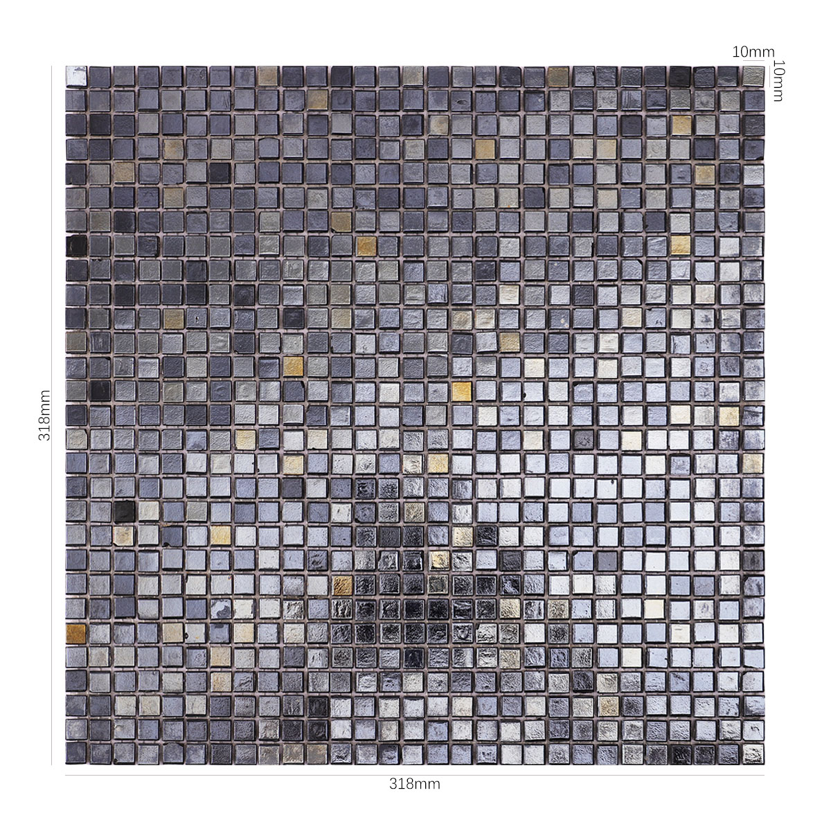 Polished  Black Square Glass Mosaic  Wall Pool & Floor Tile 10X10mm