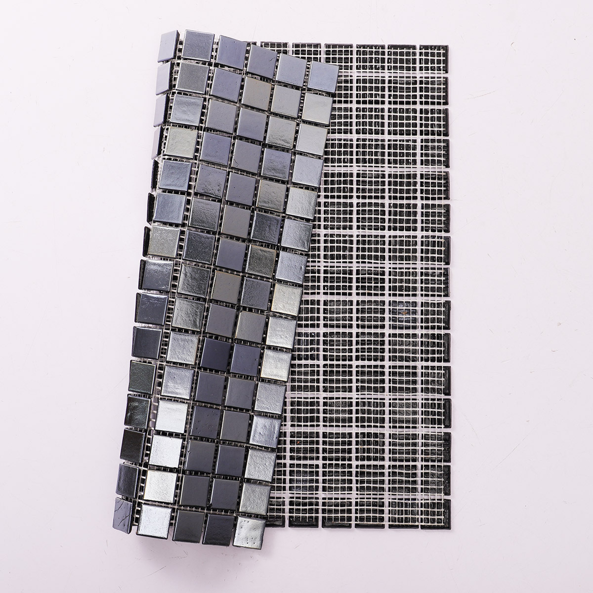 Polished Fired Earth Glass Black  Mosaic  Swimming Pool&Showeroom Wall Flooring Tiles 20X20mm