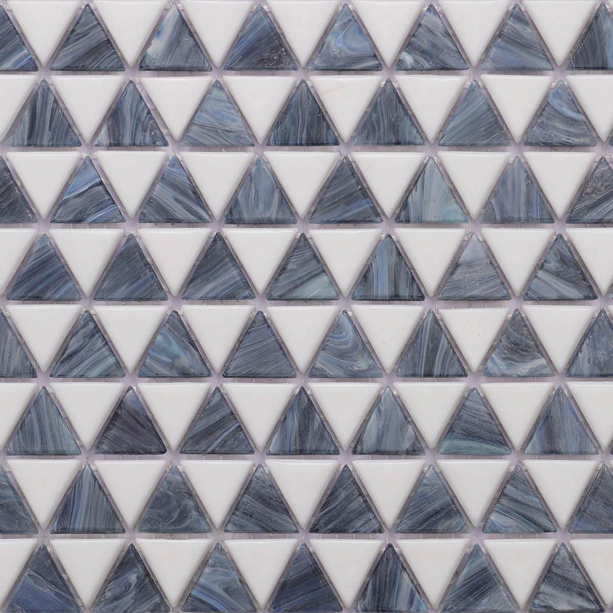 Deep Blue and White Triangle Fired Earth Glass Mosaic Bathroom Tiles